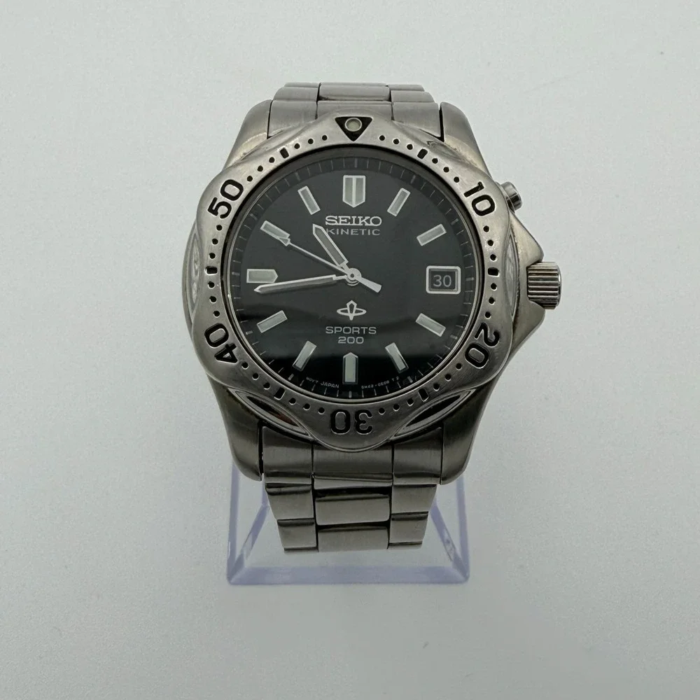 Seiko Watch SKH191 Kinetic Sports 200 Black Dial